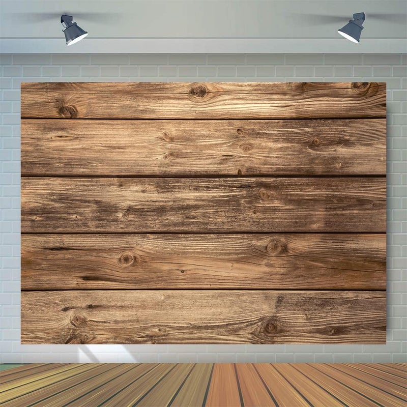 WOLADA 7x5FT Rustic Wood Wall Backdrop Natural Brown Wooden Board Photography Background Baby Shower Birthday Party Cake Table Decoration Banner Backdrops Photo Booth Prop 11839 - Image 3